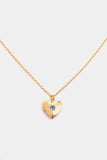 Zircon Heart Shape 14K Gold-Plated Pendant Necklace