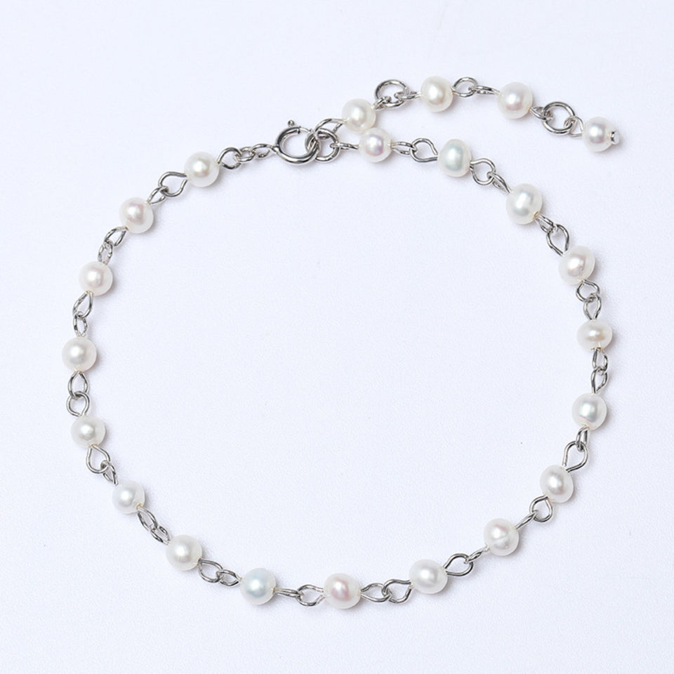 925 Sterling Silver Pearl Bracelet