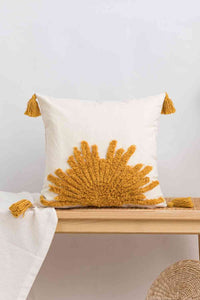 Sun Graphic Tassel Decorative Throw Pillow Case