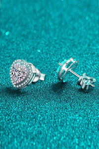 Moissanite Heart-Shaped Stud Earrings