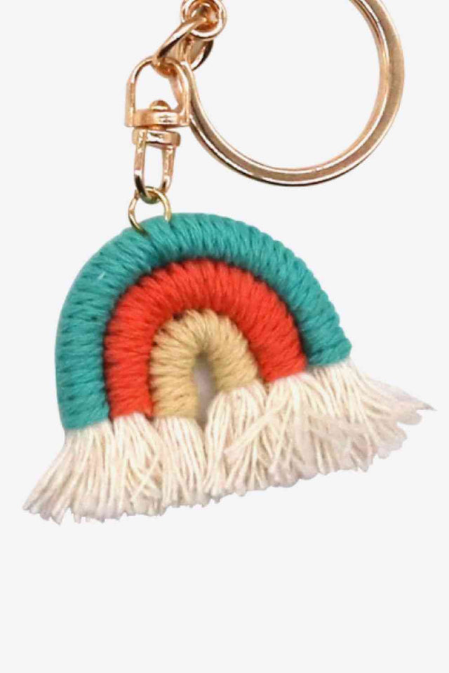 Assorted 4-Pack Rainbow Fringe Keychain