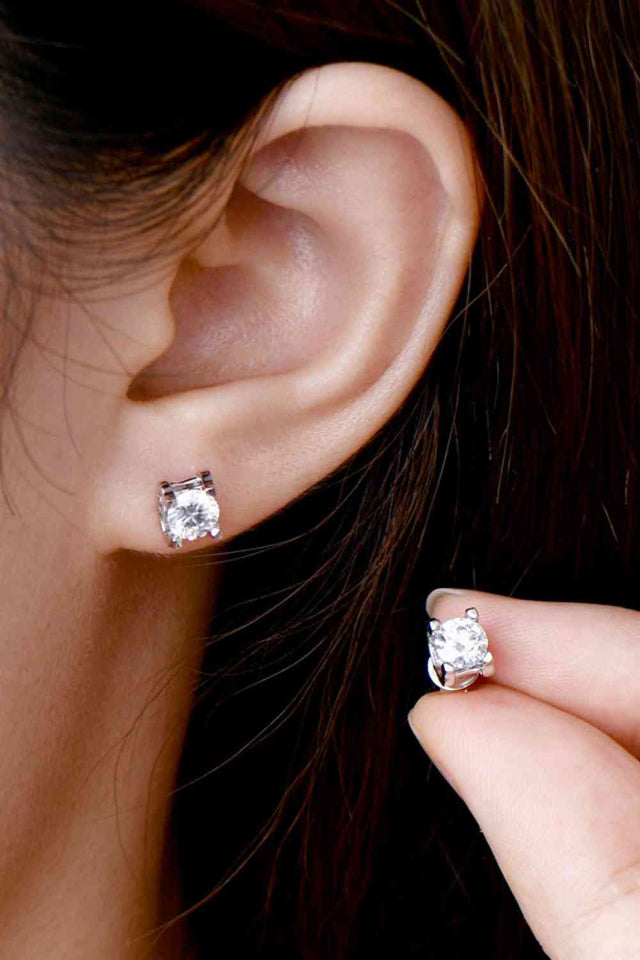 Moissanite 925 Sterling Silver Stud Earrings