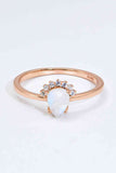 18K Rose Gold-Plated Pear Shape Natural Moonstone Ring