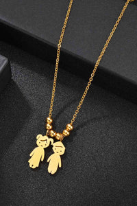 Boy and Girl Pendant Stainless Steel Necklace