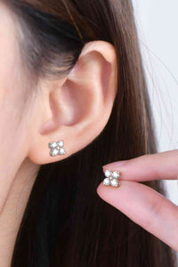 Moissanite 925 Sterling Silver Four-Leaf Clover Shape Earrings