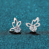 1 Carat Moissanite Butterfly Shape Earrings