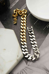 Two-Tone Chunky Chain Bracelet