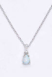 Opal Pendant 925 Sterling Silver Chain-Link Necklace