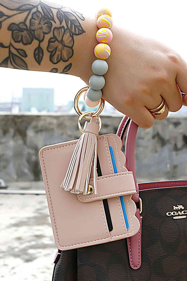 Beaded Tassel Keychain with Wallet