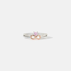 Heart Number 8 Zircon Double-Layered Ring