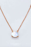 Geometric Moonstone Pendant Necklace