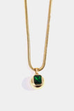 Zircon 18K Gold-Plated Geometrical Shape Pendant Necklace