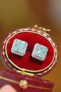 Stunning 2 Carat Moissanite Square Earrings