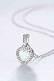 Opal Heart Pendant 925 Sterling Silver Necklace