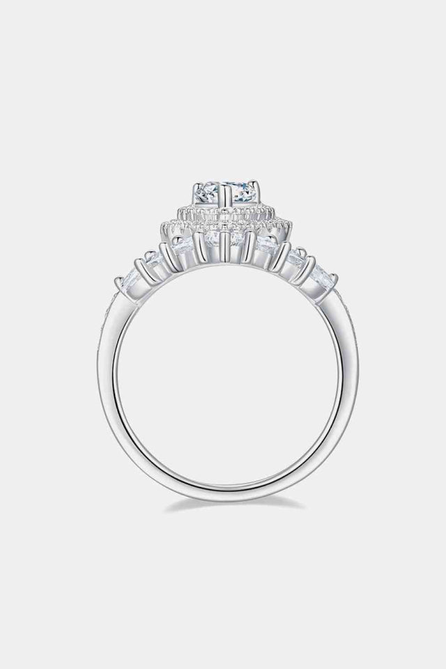 1 Carat Moissanite 925 Sterling Silver Crown Ring | Sparkling CZ Jewelry