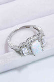 925 Sterling Silver Square Opal Ring