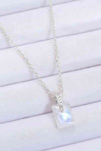 925 Sterling Silver Natural Moonstone Pendant Necklace