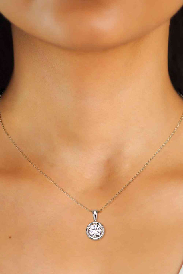 2 Carat Moissanite 925 Sterling Silver Necklace