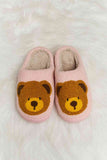 Melody Teddy Bear Print Plush Slide Slippers