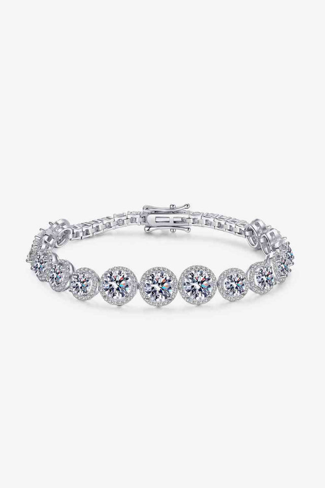 925 Sterling Silver 10.4 Carat Moissanite Bracelet