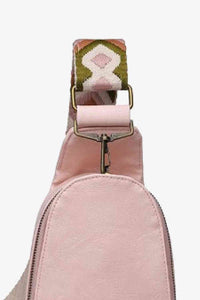 Random Pattern Adjustable Strap PU Leather Sling Bag