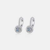 Sparkling 1 Carat Moissanite Sterling Silver Earrings - Elegant 925 Jewelry