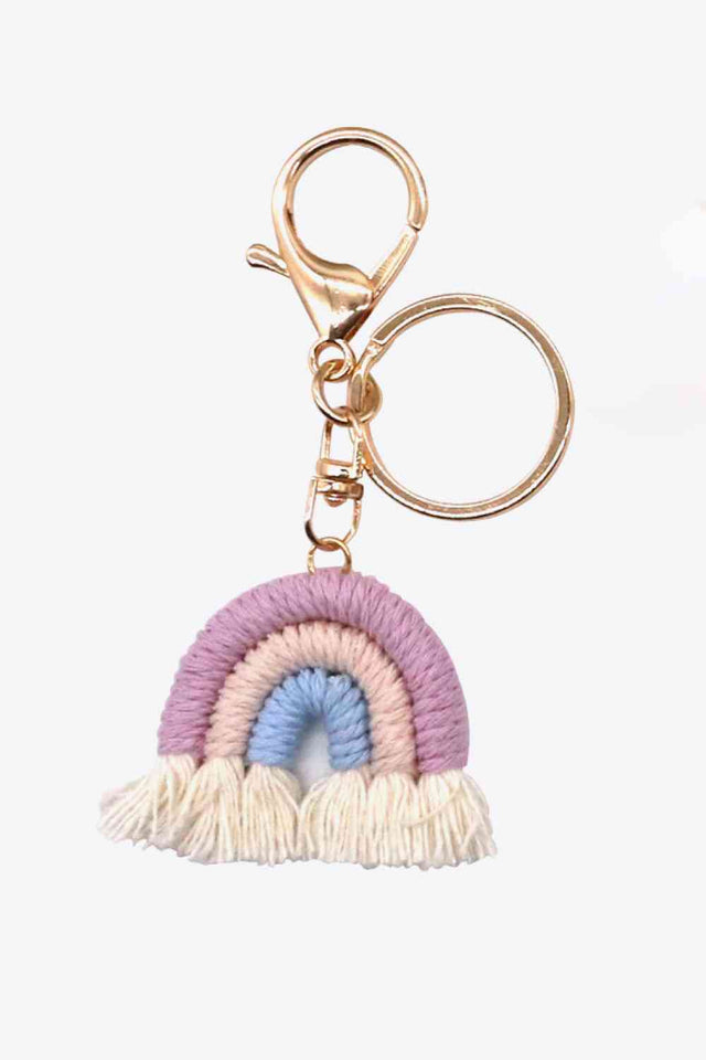 Assorted 4-Pack Rainbow Fringe Keychain