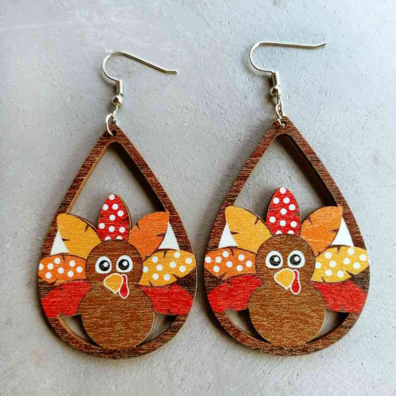 Thanksgiving Turkey Drop Earrings