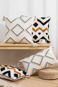 Geometric Embroidered Decorative Throw Pillow Case