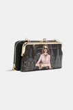 Nicole Lee USA Signature Kiss Lock Crossbody Wallet