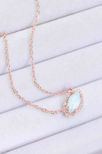 18k Rose Gold-Plated Opal Pendant Necklace