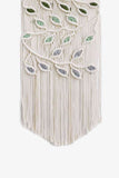 Contrast Leaf Fringe Macrame Wall Hanging