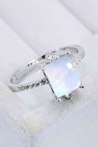 925 Sterling Silver Square Moonstone Ring