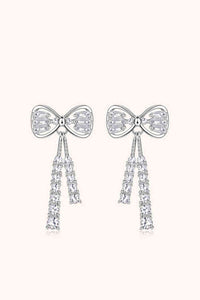 1.12 Carat Moissanite 925 Sterling Silver Bow Earrings