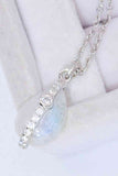 Natural Moonstone and Zircon Pendant Necklace