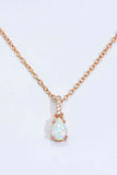 Opal Pendant 925 Sterling Silver Chain-Link Necklace