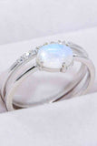 Natural Moonstone and Zircon Double-Layered Ring