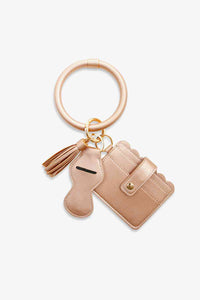 PU Wristlet Keychain with Card Holder