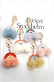 Assorted 4-Pack Rainbow Pom Pom Keychain