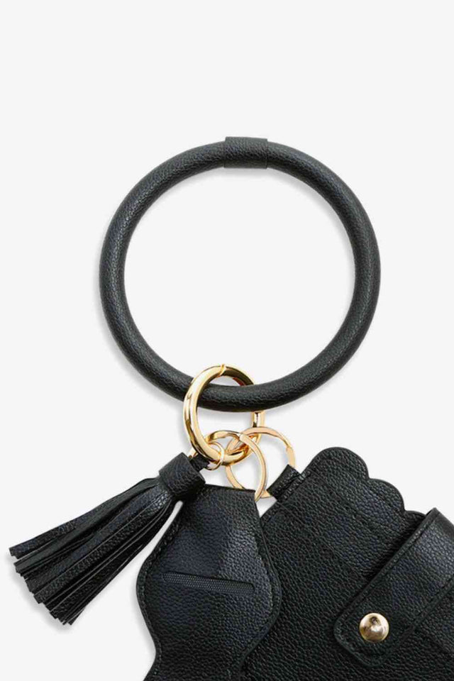 PU Wristlet Keychain with Card Holder