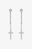 Moissanite 925 Sterling Silver Cross Earrings