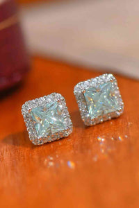 Stunning 2 Carat Moissanite Square Earrings