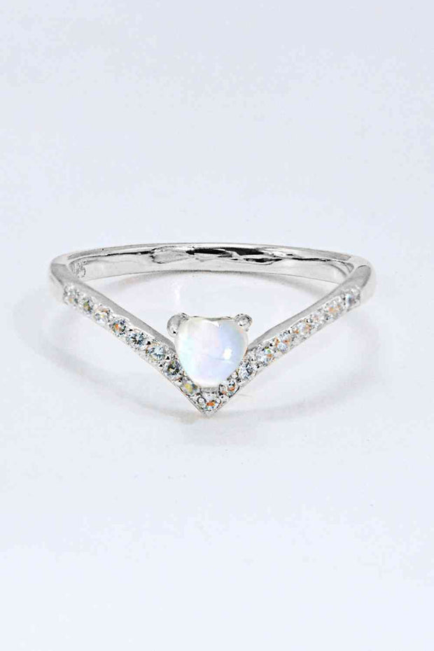 Moonstone Heart-Shaped Ring