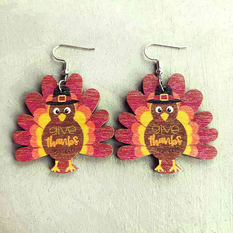 Thanksgiving Turkey Drop Earrings